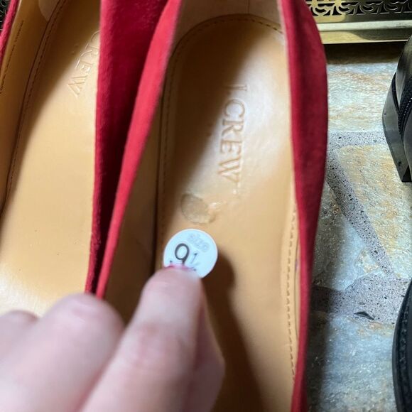 J CREW Burgundy Merlot Red GENUINE LEATHER suede Italy High Heels Pumps Sz 9.5 - Picture 7 of 10